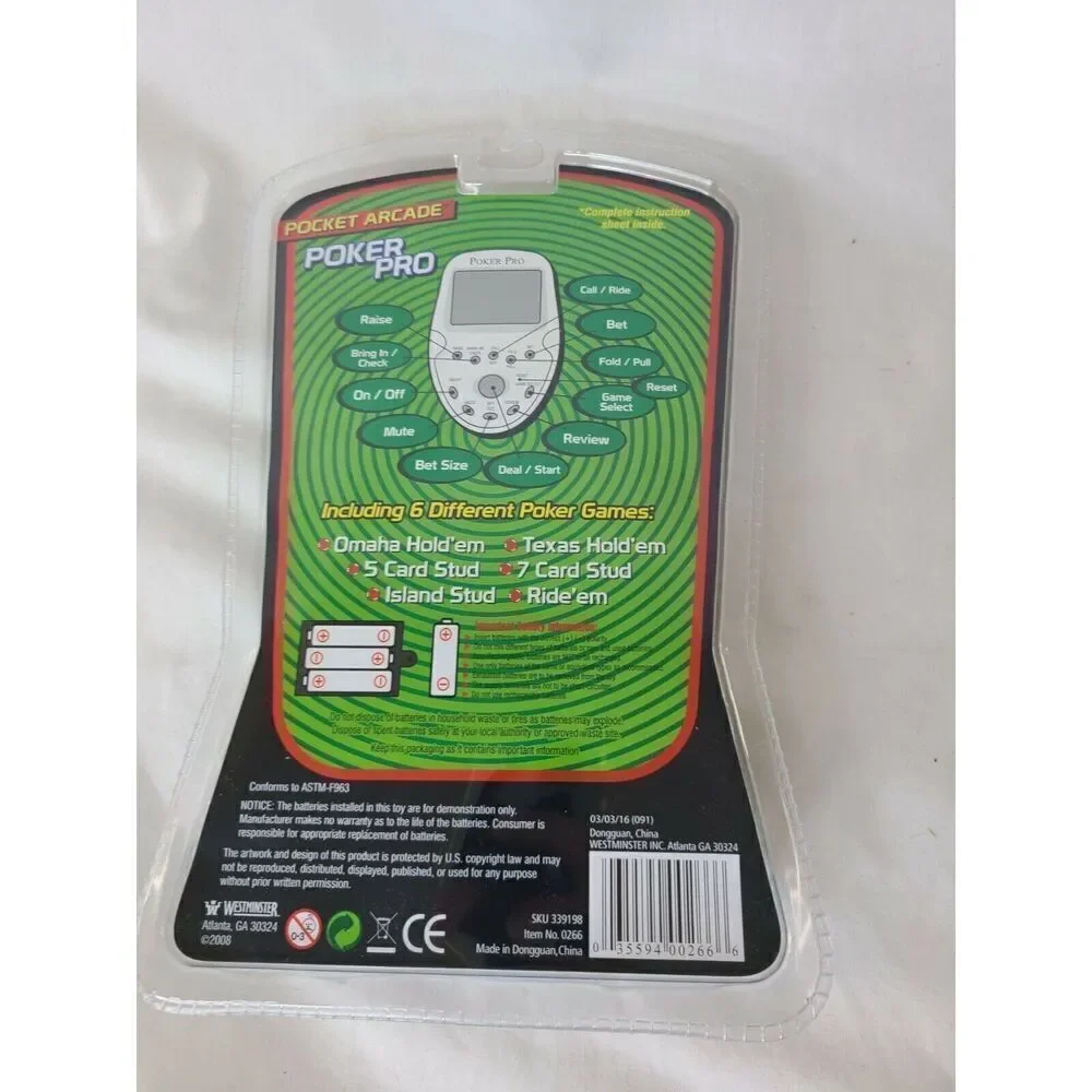 Pocket Arcade Poker‎ Pro 6 in 1 Arcade Game! Great for the Bathroom!
